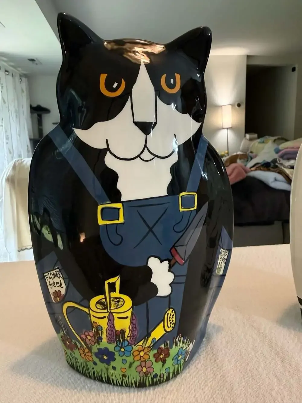 Cats by Nina Lyman Ceramic Anthropomorphic Cat Vases